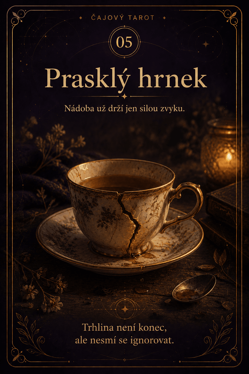 Prasklý hrnek – Čajový tarot